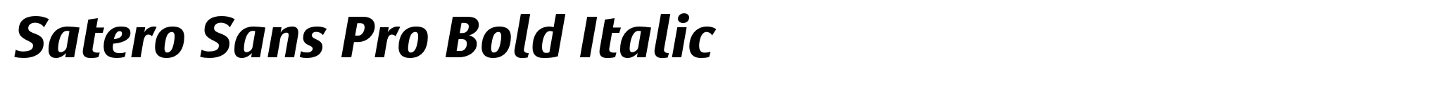 Satero Sans Pro Bold Italic image